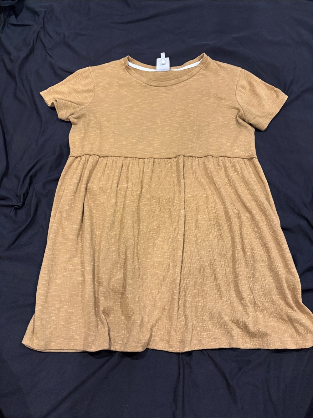 Mustard gold Babydoll Short-Sleeve Dress